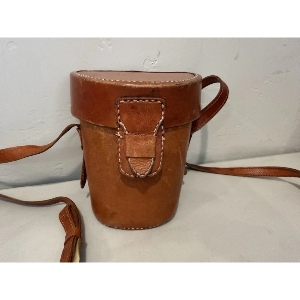 Vintage Genuine Leather Motorcycle/Bicycle Handlebar Saddlebag & Shoulder Strap